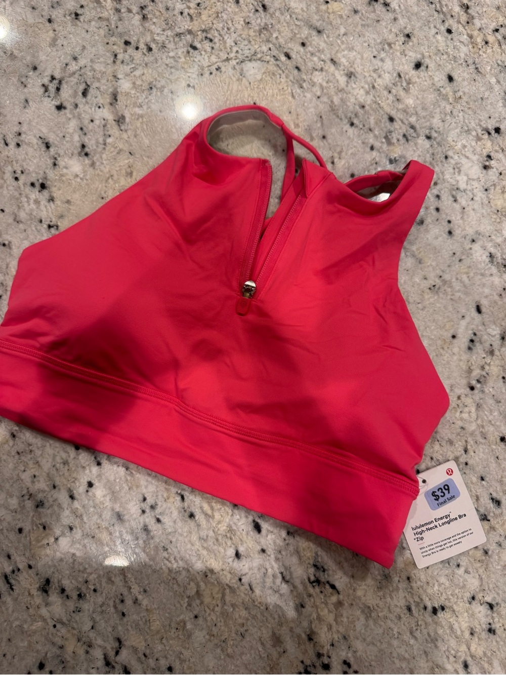 Lululemon Women's Hot Pink High-Neck Sports Bra